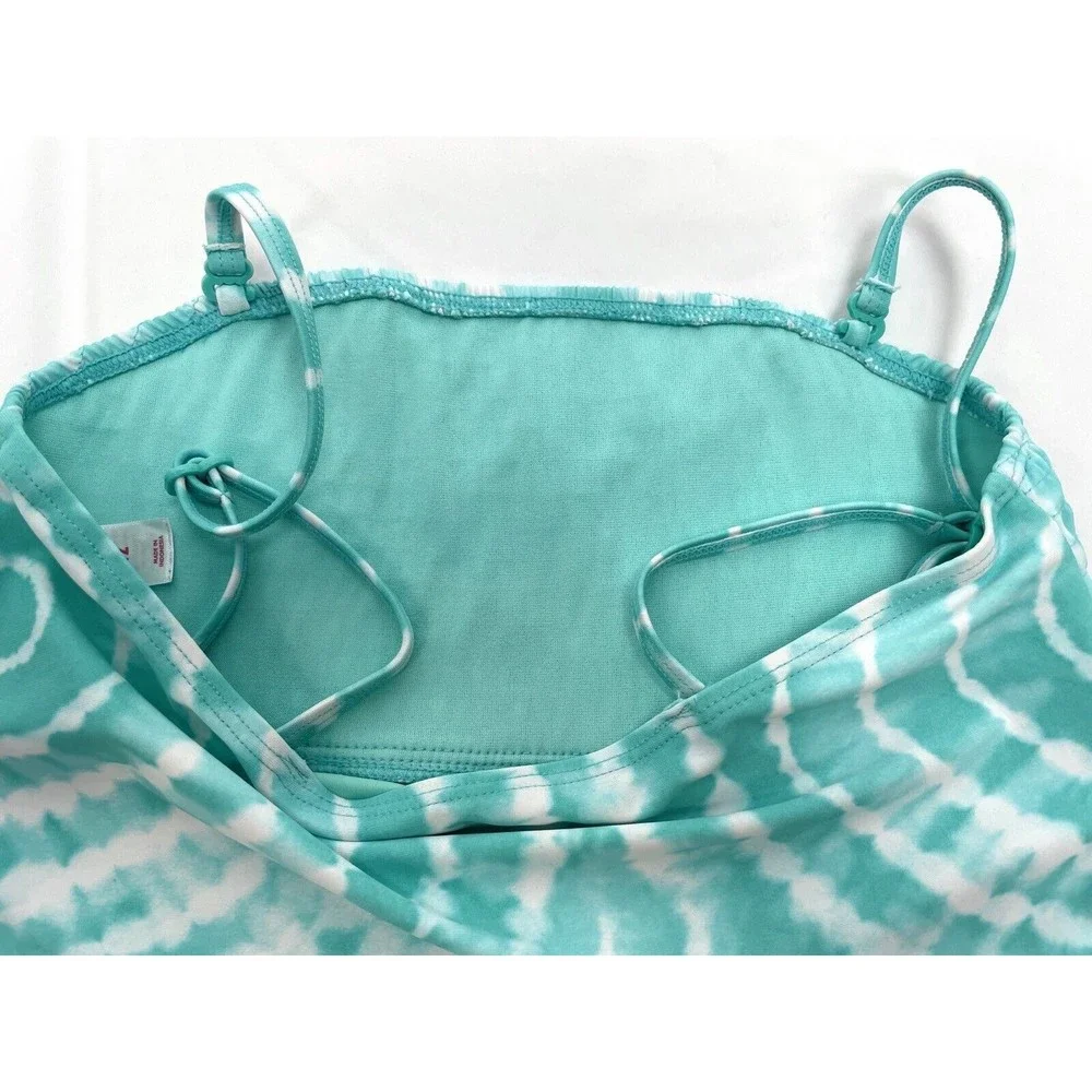 Justice Girl Size 12 Green‎ Swirl Tankini Swim Suit Top